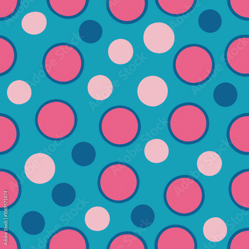 seamless polka pattern. pattern, seamless, dots, polka, texture, dot, wallpaper, design, vector, circles, pink, vintage, circle, retro, polka dots, illustration, art, color, baby, fabric, paper, repea photo