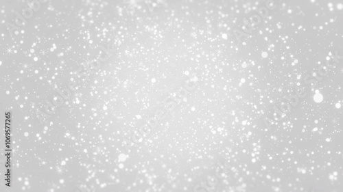 Sparkling White Particles Falling On Grey Background Soft Light Animation For Festive Digital Displays