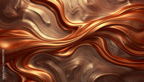 stunning liquid copper background with flowing, wavy patterns that evoke sense of warmth and elegance. rich tones create captivating visual experience