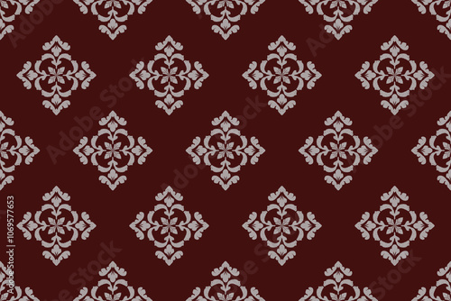 Geometric ethnic oriental ikat pattern traditional Design for background,carpet,wallpaper,clothing,wrapping,Batik,fabric,Vector illustration.embroidery style.