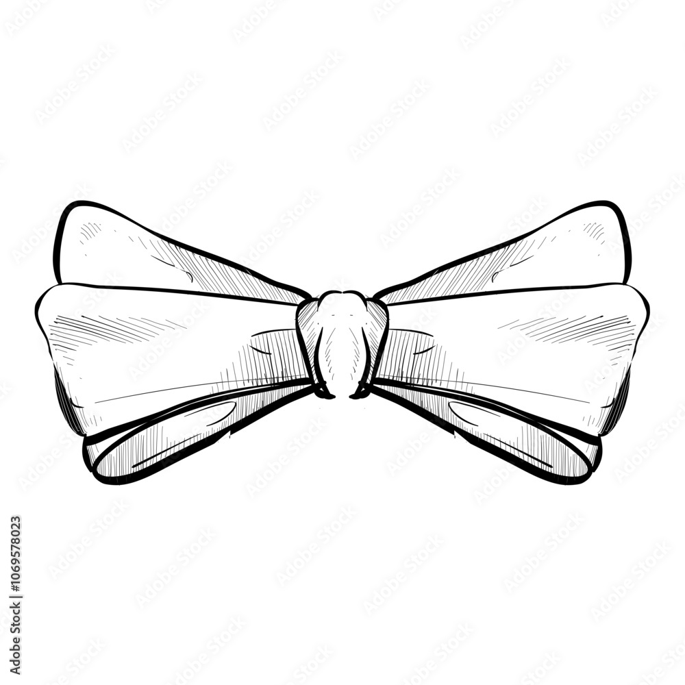 Handdrawn Bow Ribbon Illustration Handdrawn Bow Ribbon Illustration