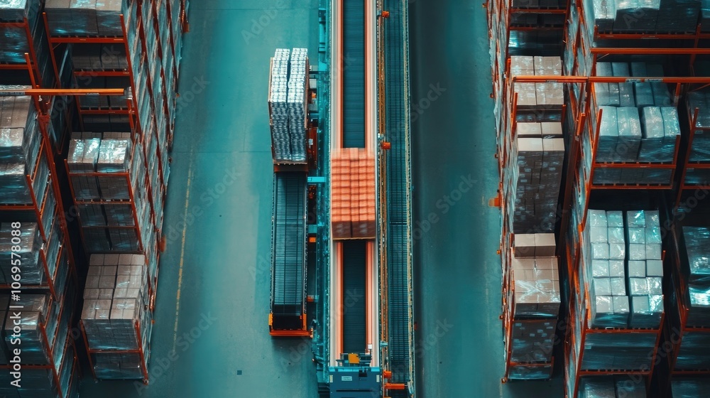 Obraz premium Efficient Warehouse Operations with Aerial View