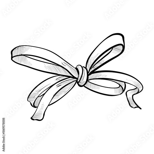 Handdrawn Bow Ribbon Illustration