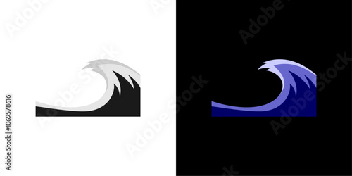 tsunami logo. high waves design logo