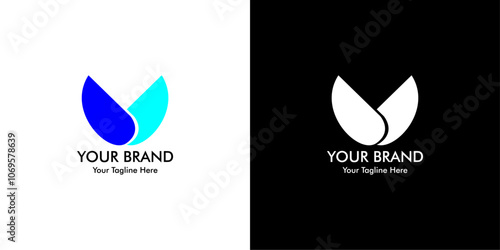 v letter logo handshake icon