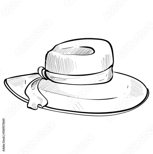 Handdrawn Women’s Hat Illustration