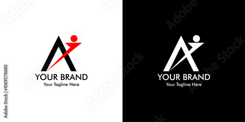 ai letter vector logo design with human icon