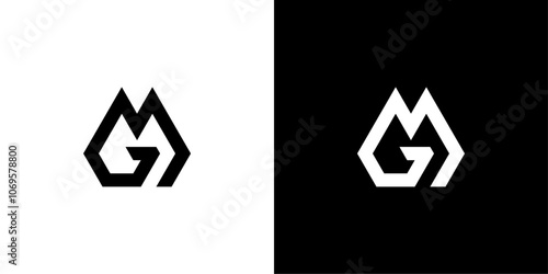 gm letter with mountain icon
