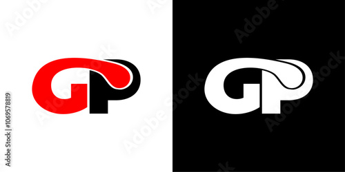 gp letter vector logo design