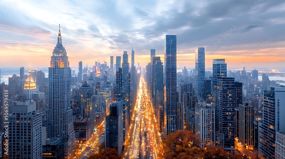 The panoramic view reveals a sprawling cityscape aglow with the warm hues of dusk, shimmering skyscrapers standing tall amidst a cascade of twinkling streetlights and bustling traffic below. The panoramic view reveals a sprawling cityscape aglow with the warm hues of dusk, shimmering skyscrapers standing tall amidst a cascade of twinkling streetlights and bustling traffic below.