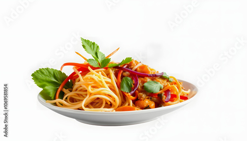 Americanized Thai Food highlighted by white, png photo