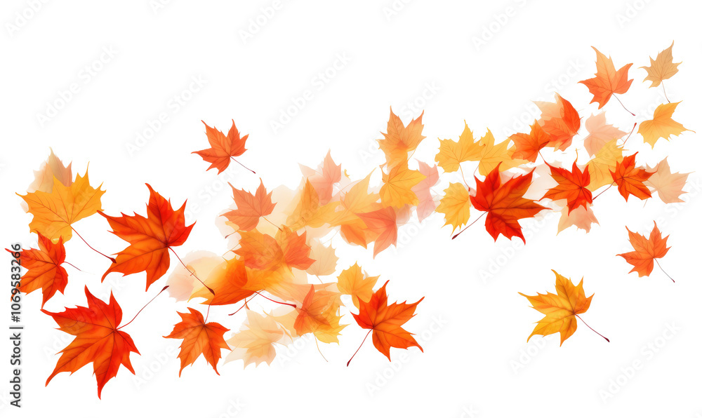 Autumn leaves falling gracefully on transparent background Autumn leaves falling gracefully on transparent background