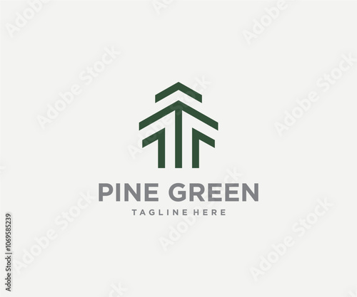 vector minimalist logo of fir tree