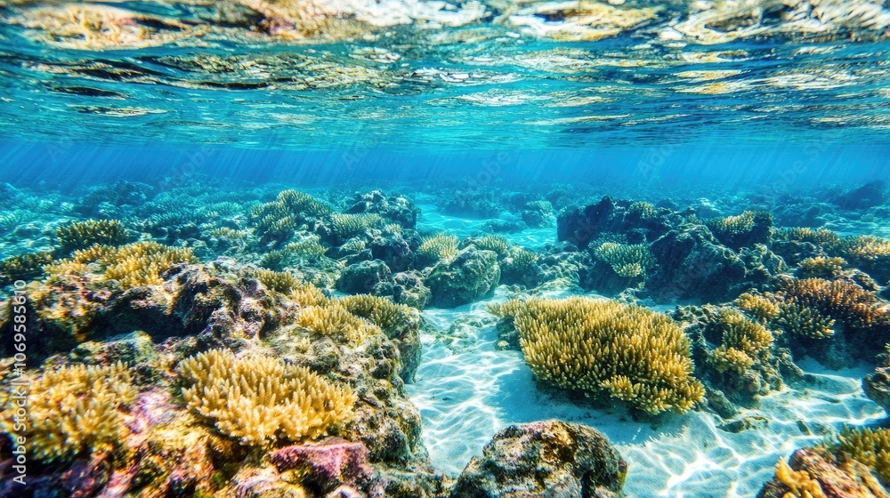 Vibrant Coral Reef Under Crystal Clear Water Vibrant Coral Reef Under Crystal Clear Water