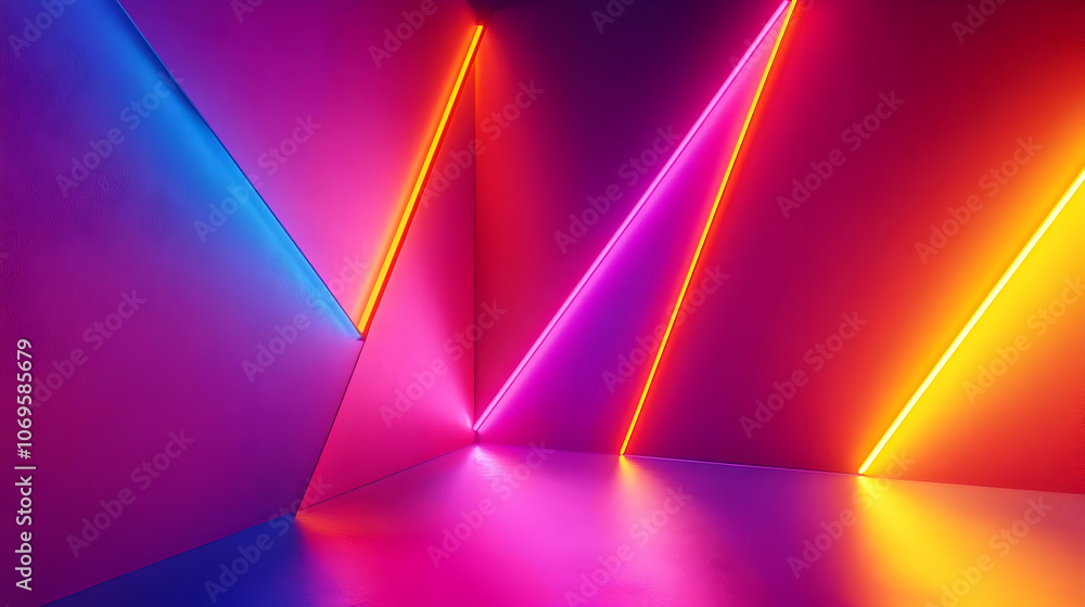 Abstract 3D Background with Neon Lights Abstract 3D Background with Neon Lights