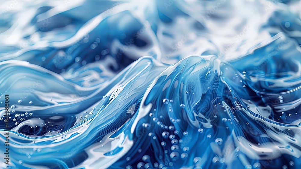 The image is of a wave in the ocean with a lot of bubbles The image is of a wave in the ocean with a lot of bubbles