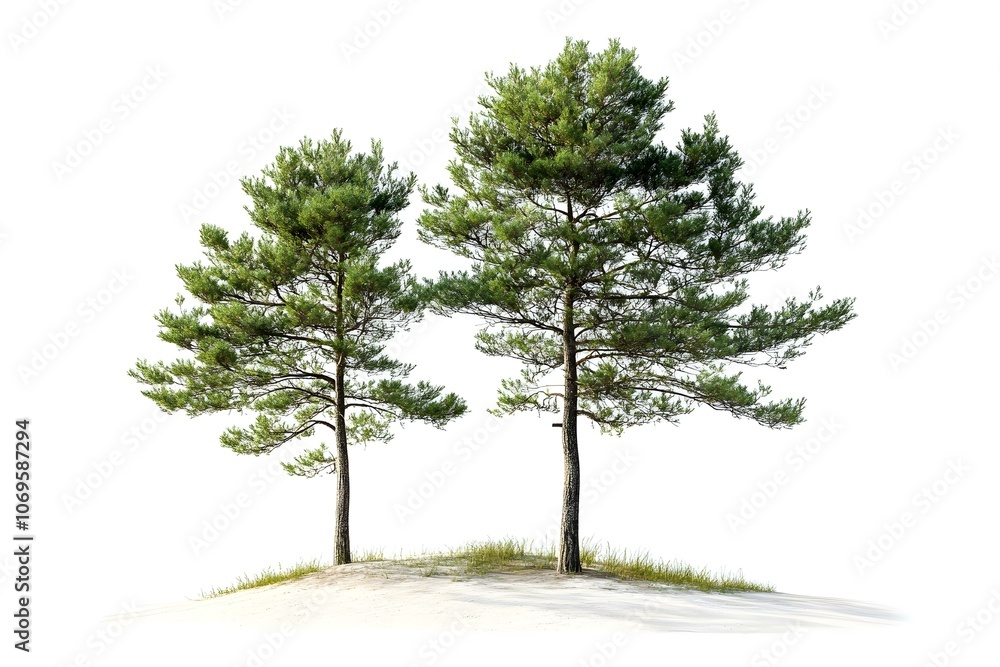 Fototapeta premium Isolated Image of Tall Pine Trees on a Hill
