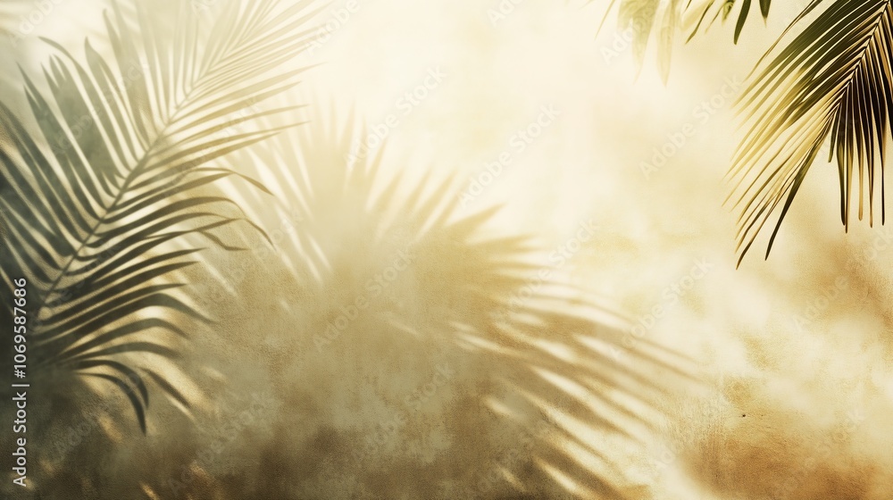 Soft blurry leaf shadows cast on a cream concrete surface, creating a natural sunlight effect. AI generated Soft blurry leaf shadows cast on a cream concrete surface, creating a natural sunlight effect. AI generated