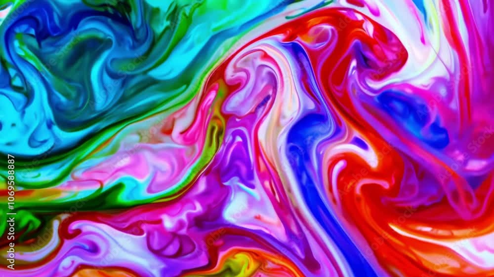 Liquid ink creating colorful abstract swirls Liquid ink creating colorful abstract swirls