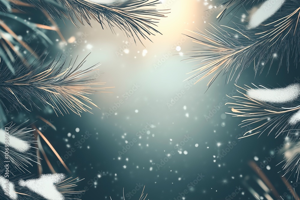 custom made wallpaper toronto digitalAbstract background with snow and winter tree branches in dark colors