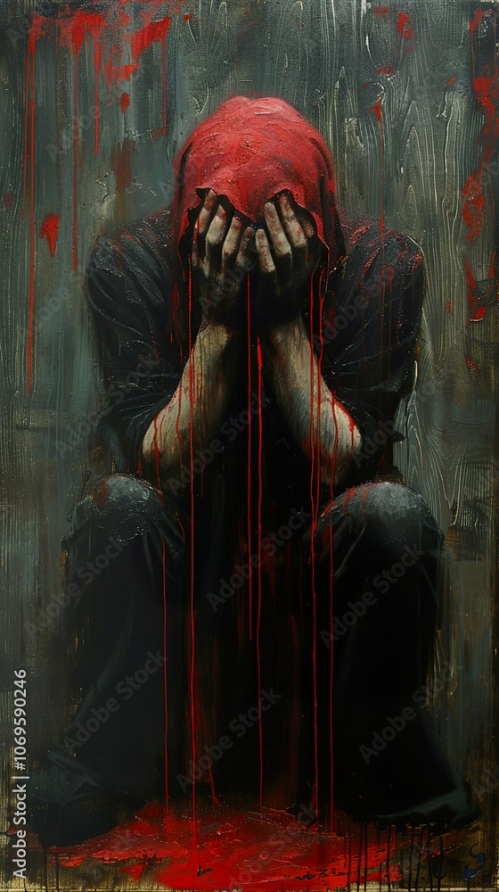 The Weight of Sorrow: A Dramatic Portrait of Anguish and Despair The Weight of Sorrow: A Dramatic Portrait of Anguish and Despair