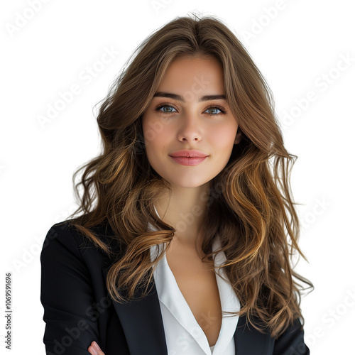 Portrait of businesswoman isolated on transparent background