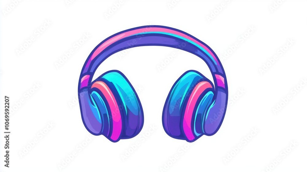headphones on white background headphones on white background