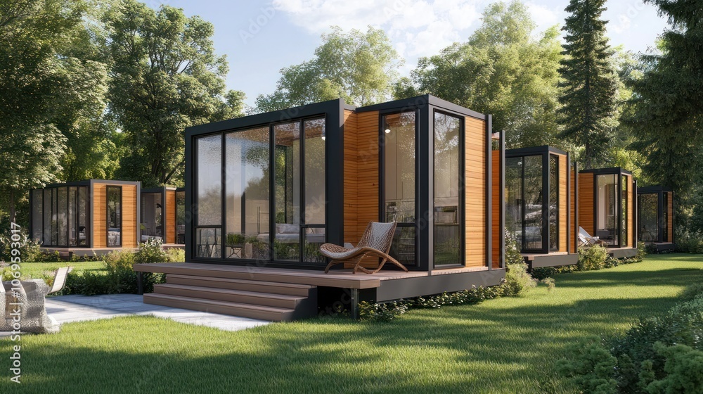 Modern Cabins in a Forest Setting Modern Cabins in a Forest Setting