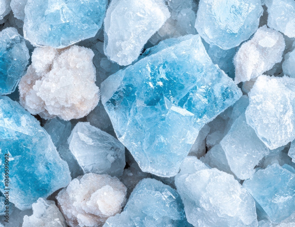 Frozen ice crystals in various shapes and sizes Frozen ice crystals in various shapes and sizes