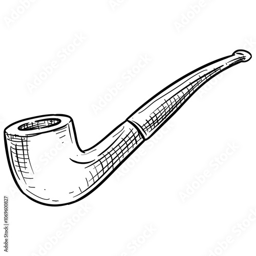 tobacco pipe handdrawn illustration