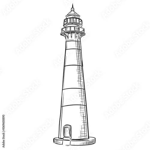 lighthouse handdrawn illustration