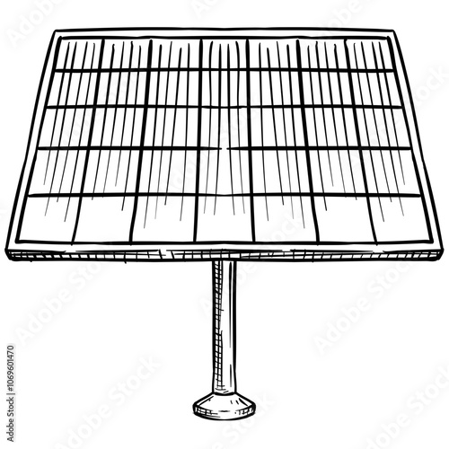 solar panels handdrawn illustration