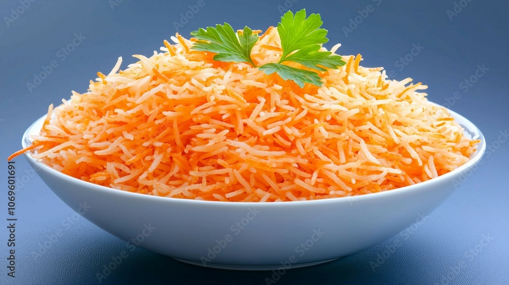 Colorful Rice Dish with Fresh Parsley Garnish Colorful Rice Dish with Fresh Parsley Garnish