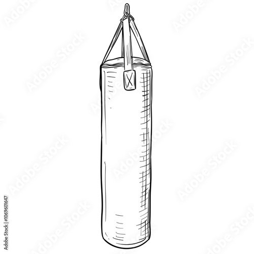 punching bag handdrawn illustration