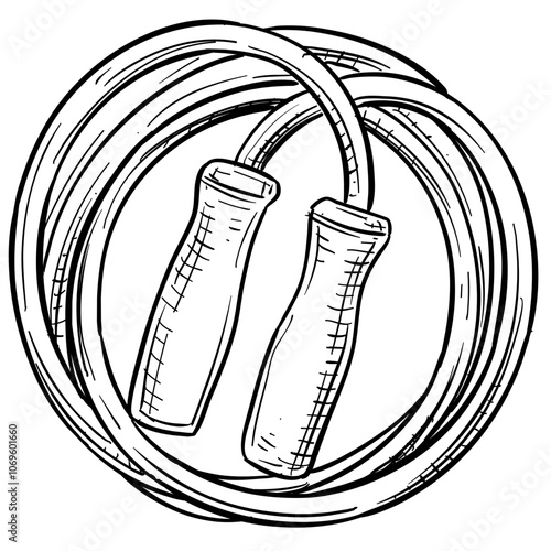 jumping rope handdrawn illustration