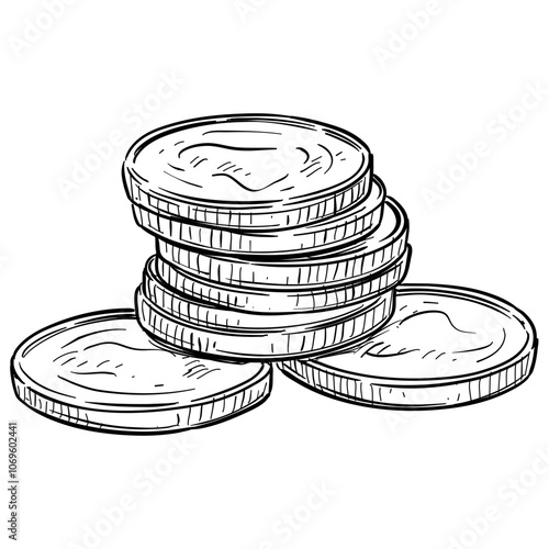 coin handdrawn illustration