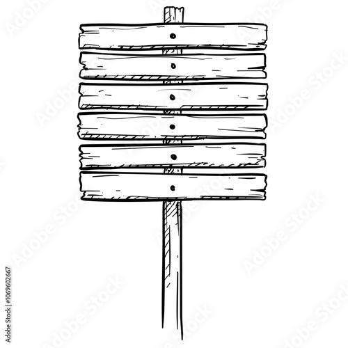 wooden sign handdrawn illustration