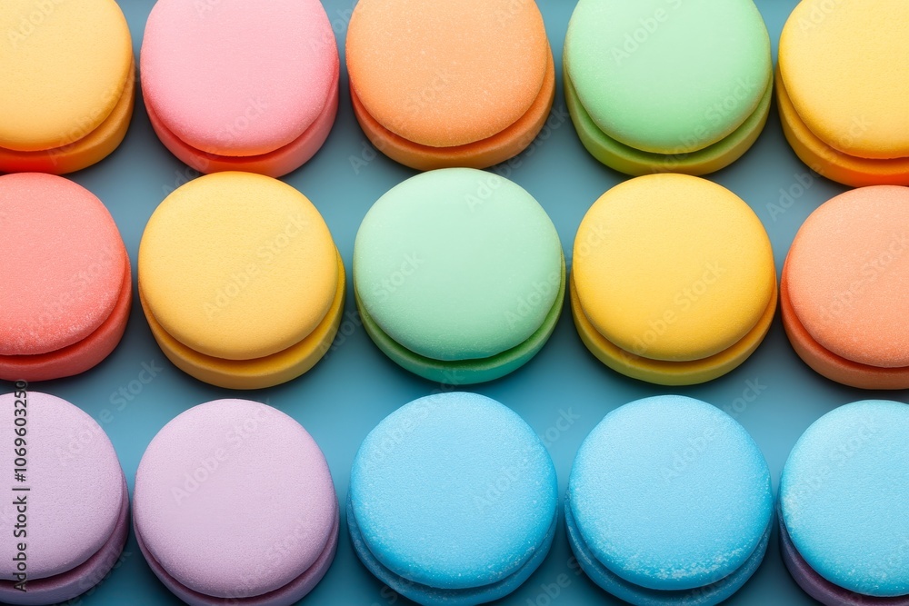 Close-Up of Colorful Seamless Marshmallows Close-Up of Colorful Seamless Marshmallows