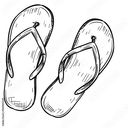 Handdrawn Summer Beach Sandals