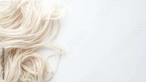 Bio-based fibers on white background , Natural fiber , Generative AI