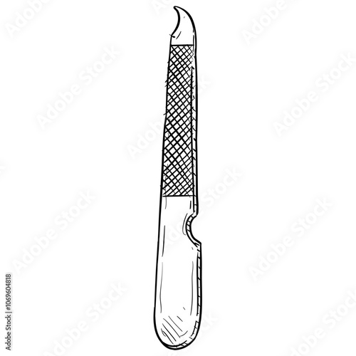 Handdrawn Nail Scraper Illustration