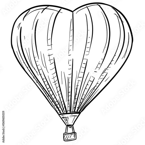 Handdrawn Air Balloon Illustration