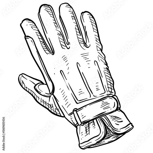 Handdrawn Equestrian Gloves Illustration