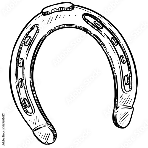 Handdrawn Horseshoe Illustration