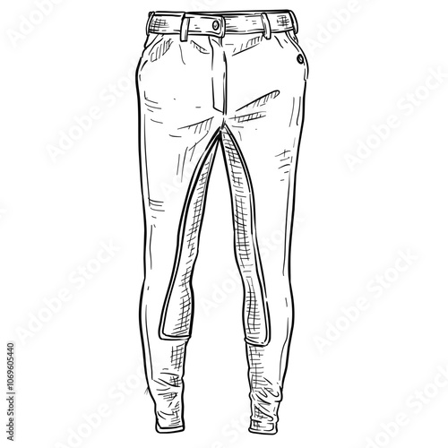 Handdrawn Riding Pants Illustration