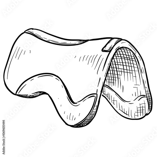Handdrawn Horse Saddle Illustration