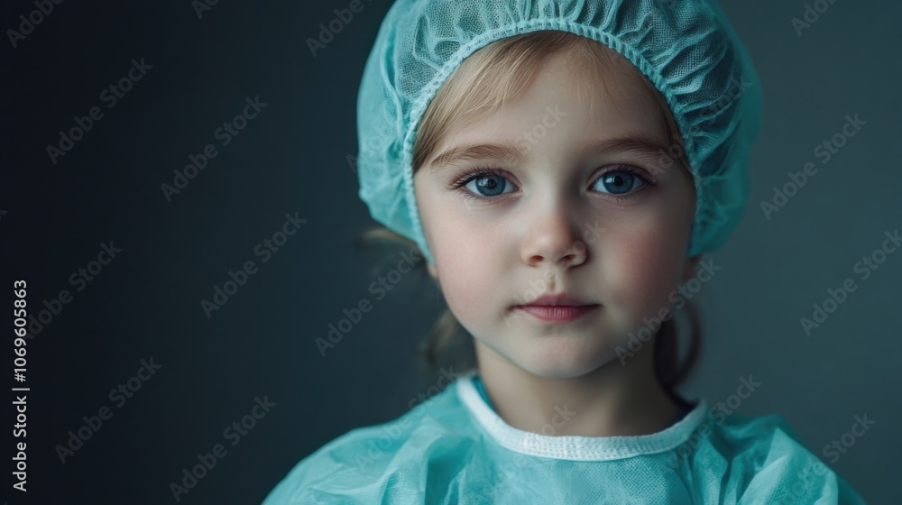 Portrait of child wearing doctor outfit theme Portrait of child wearing doctor outfit theme