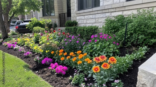 Colorful Flower Garden in Full Bloom