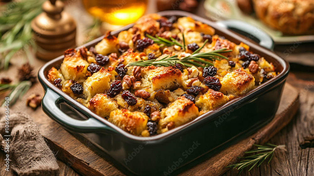 Stuffing with raisins and walnuts for a delightful Thanksgiving surprise. Stuffing with raisins and walnuts for a delightful Thanksgiving surprise.