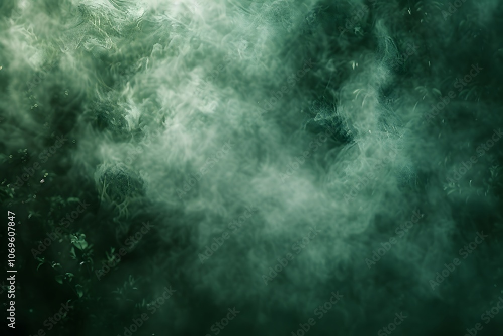 Obraz premium A dense green smoke or mist, creating an atmospheric and mysterious effect.
